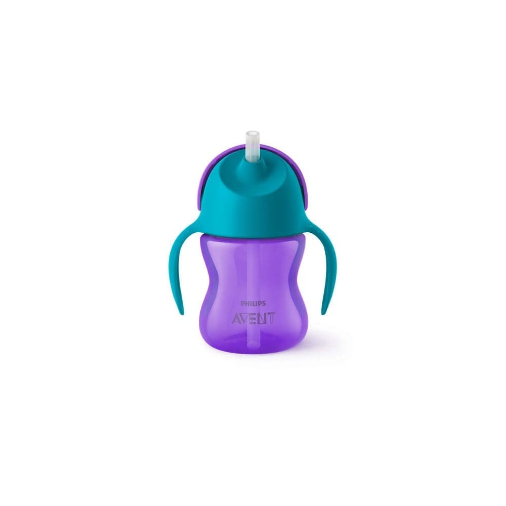Bendy Purple Straw Cup 9m+ 200ml