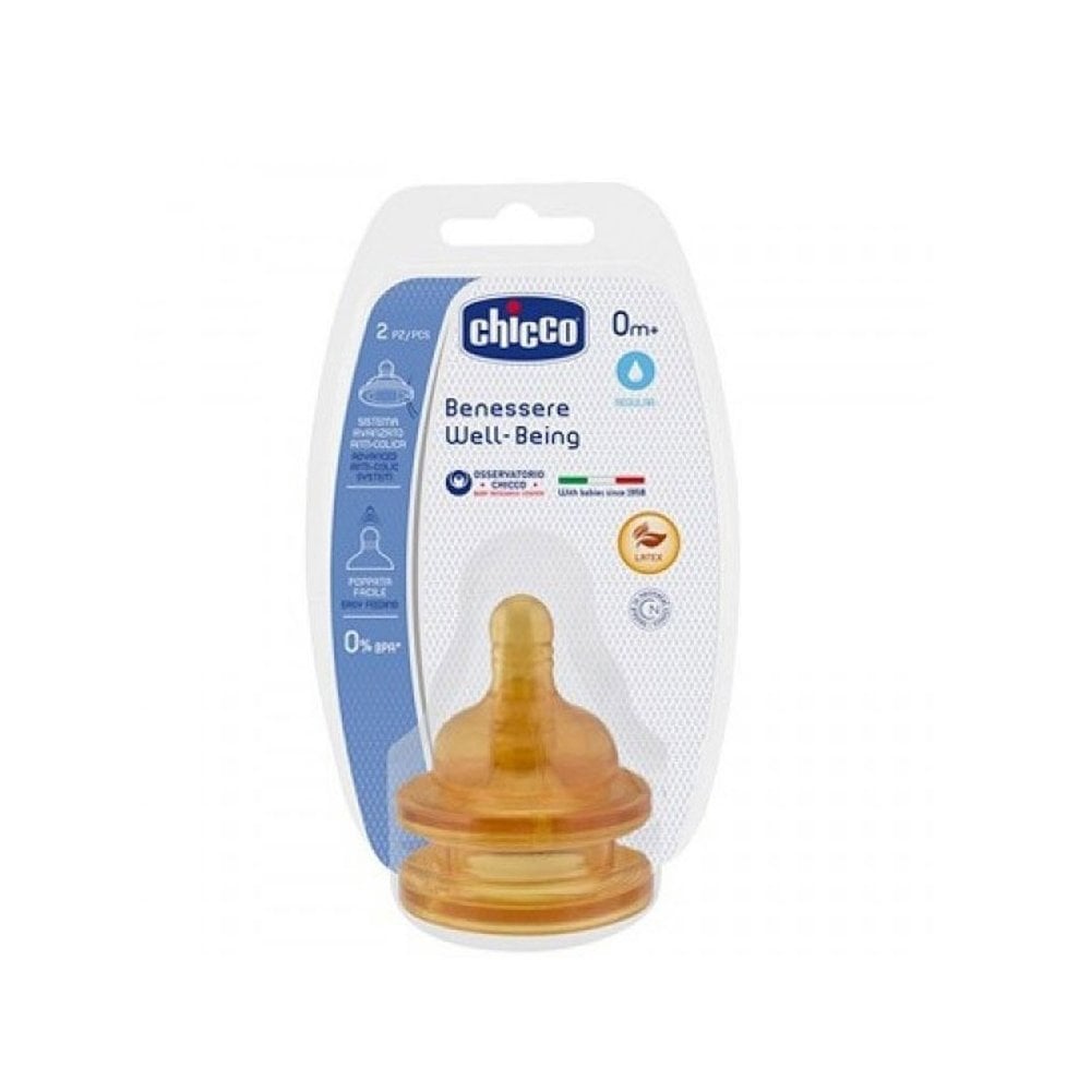 Latex Teat Natural Method Normal Flow 0m+ 2 pcs