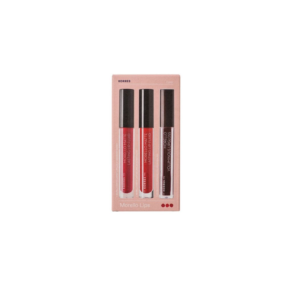 Set Morello Matte Lasting Lip Fluid 27 Cranberry Sorbet 3.4ml & 53 Red Velvet 3.4ml & 54 Real Red 4ml