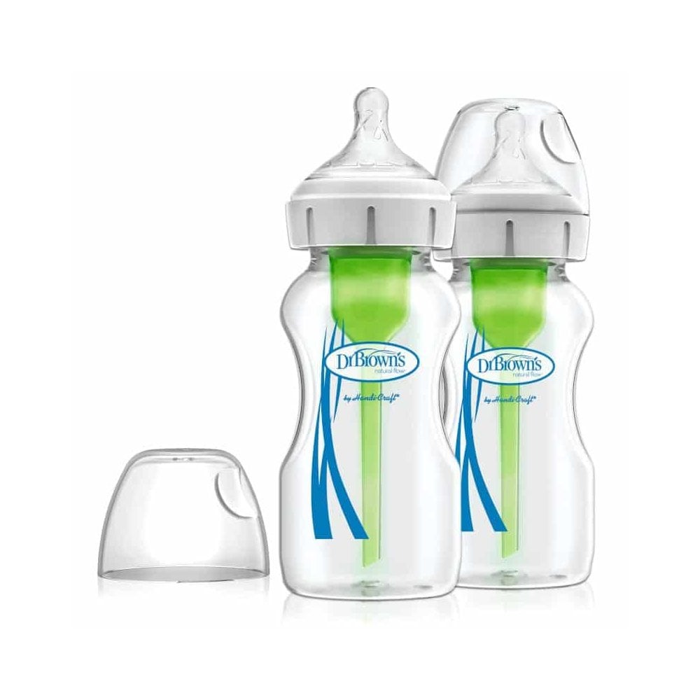Options+ Anti-Colic Glass 0m+ 270ml Twin Pack