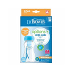 Options+ Anti-Colic 270ml 0m+ Plastic Bottle Blue Twin Pack