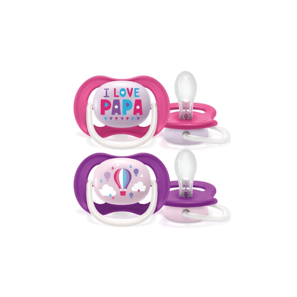 Ultra Air Happy 6-18m Silicone Soother SCF080/04 2pcs