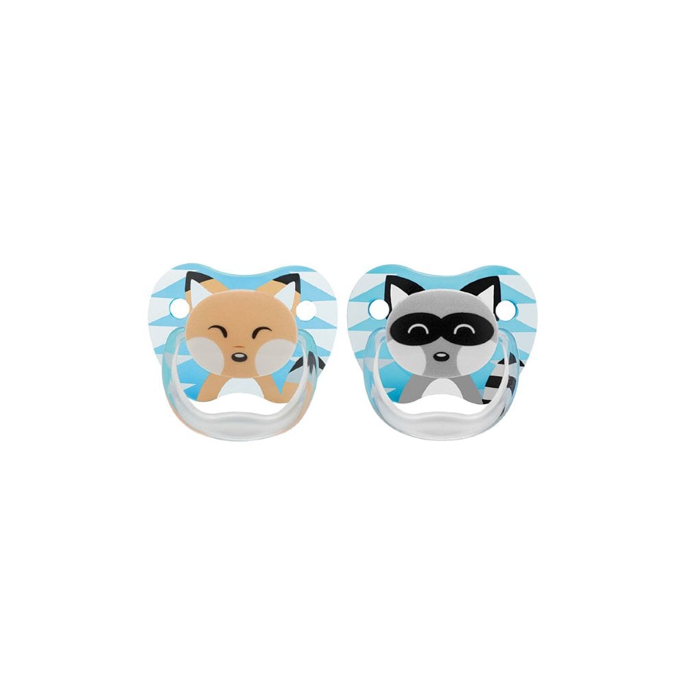 PreVent Soothers - Animal Faces Blue 0-6m0-6m 2pc