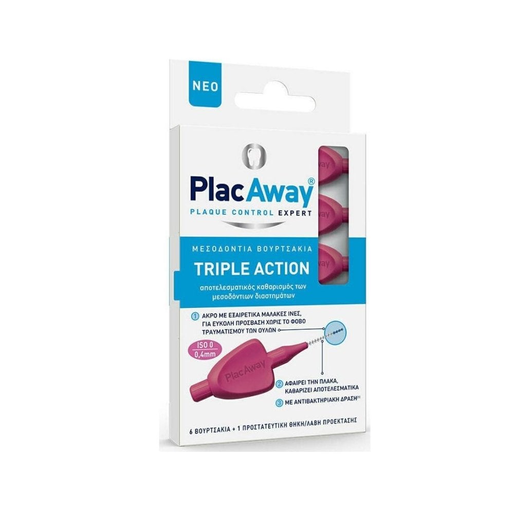 Plac Away Interdental Brushes 0.4mm Fuchsia 6pcs