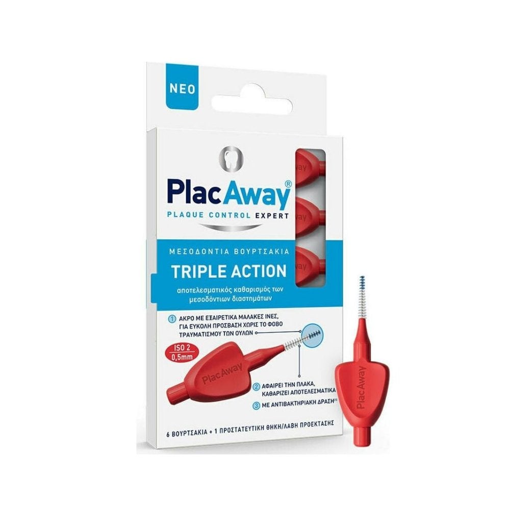Plac Away Interdental Brushes 0.4mm Red 6pcs