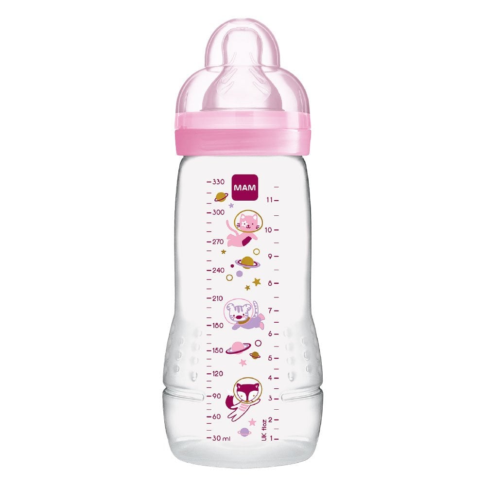 Baby Plastic Bottle Easy Active 4m+ Cream Pink Adventure 361S 330ml