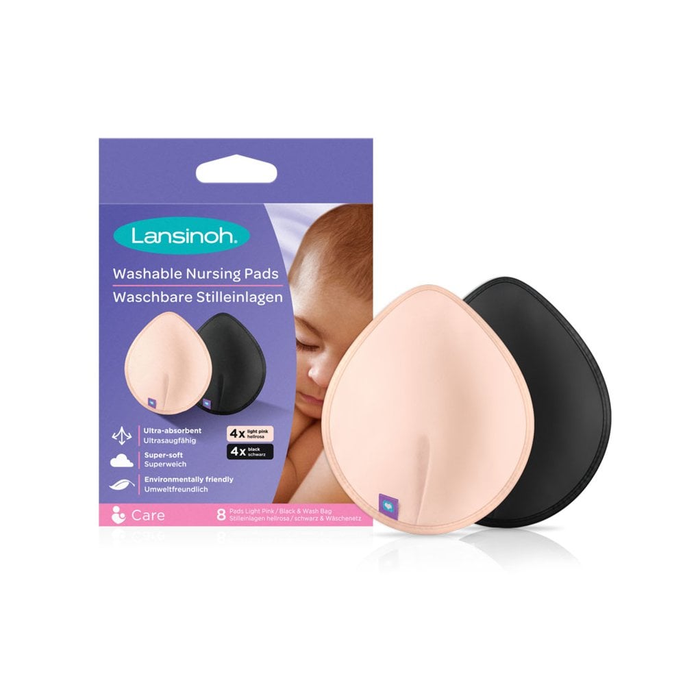 Washable Nursing Pads 4 Pink & 4 Black