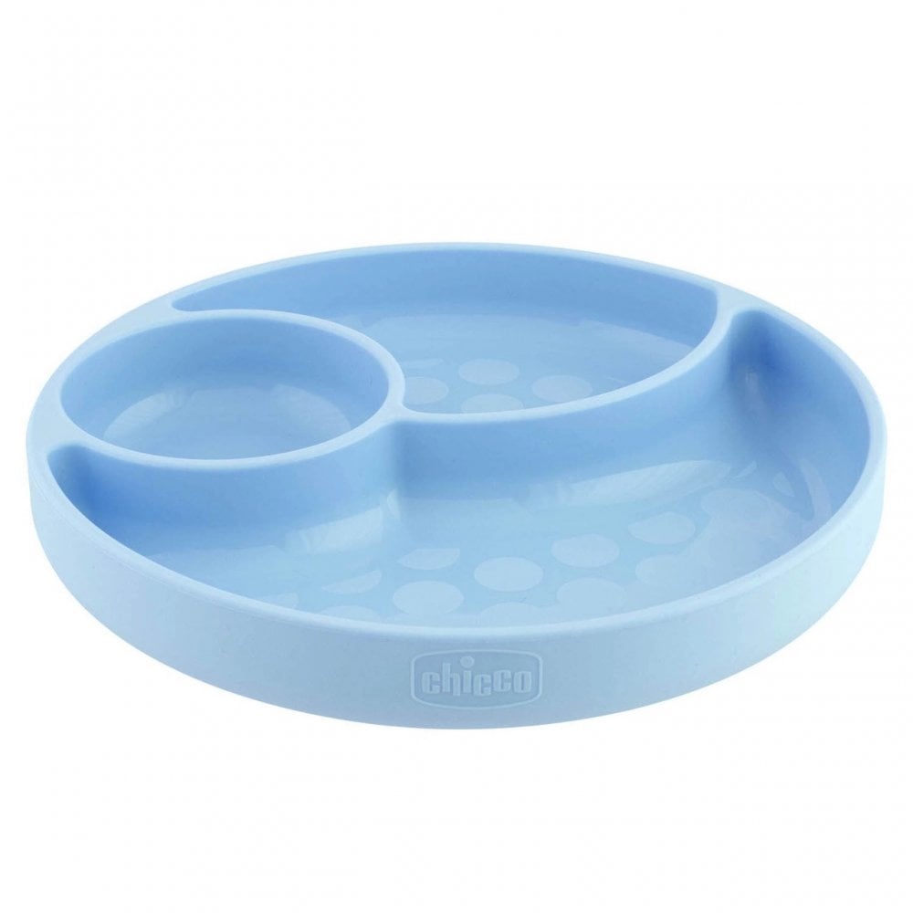 Silicone Divided Plate Light Blue 12m+