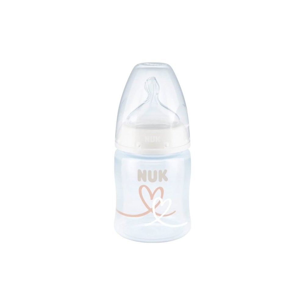 First Choice Plus Baby Bottle with Silicone Teat with Temperature Control Small 150ml Hearts