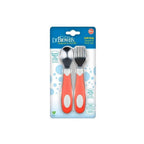 Designed to Nourish Soft-Grip Spoon and Fork Coral