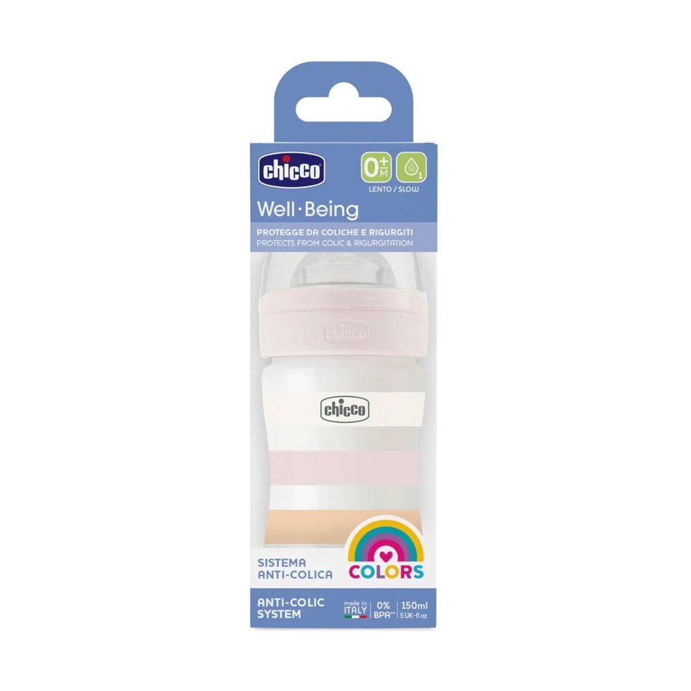Well Being Plastic Baby Bottle with Silicone Teat Girl 0m+ 150ml