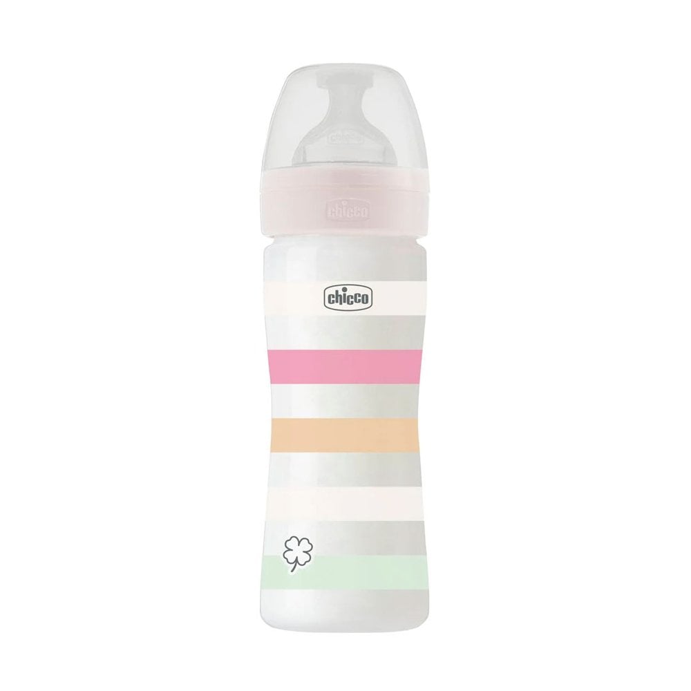 Well Being Plastic Baby Bottle with Silicone Teat Girl 2m+ 250ml