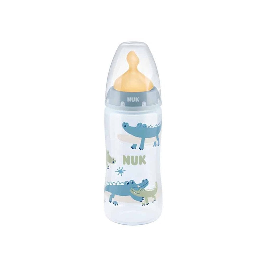 First Choice Plus Baby Bottle with Temperature Control & Latex M Teat Crocodile 300ml