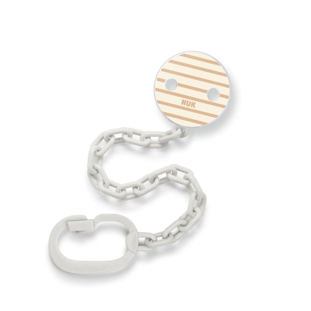 Soother Chain with Clip Clover 1pc Beige Stripes 1pc