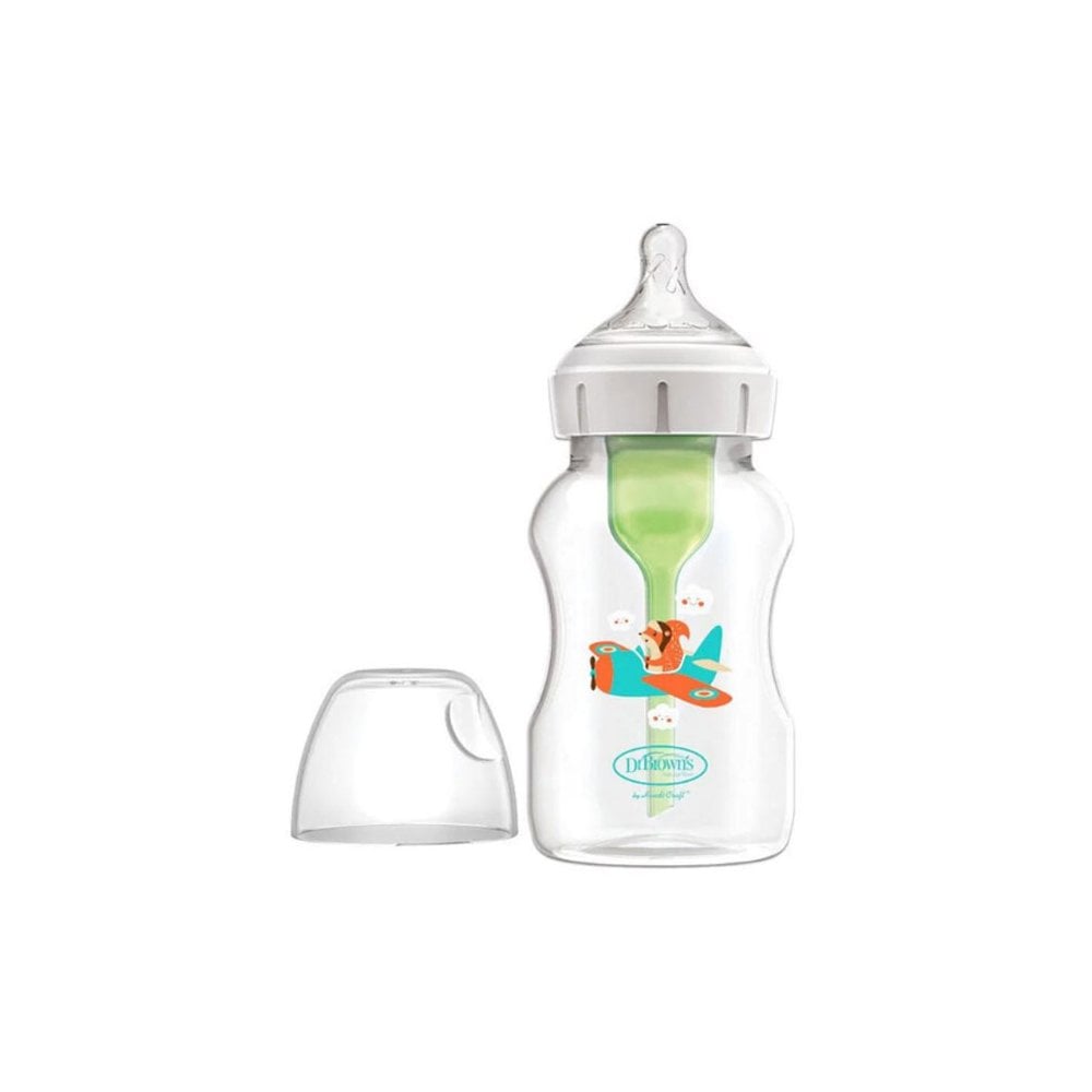 Natural Flow® Anti-Colic Options+ Wide-Neck Baby Plastic Bottle 3m+ Squirrel 330ml
