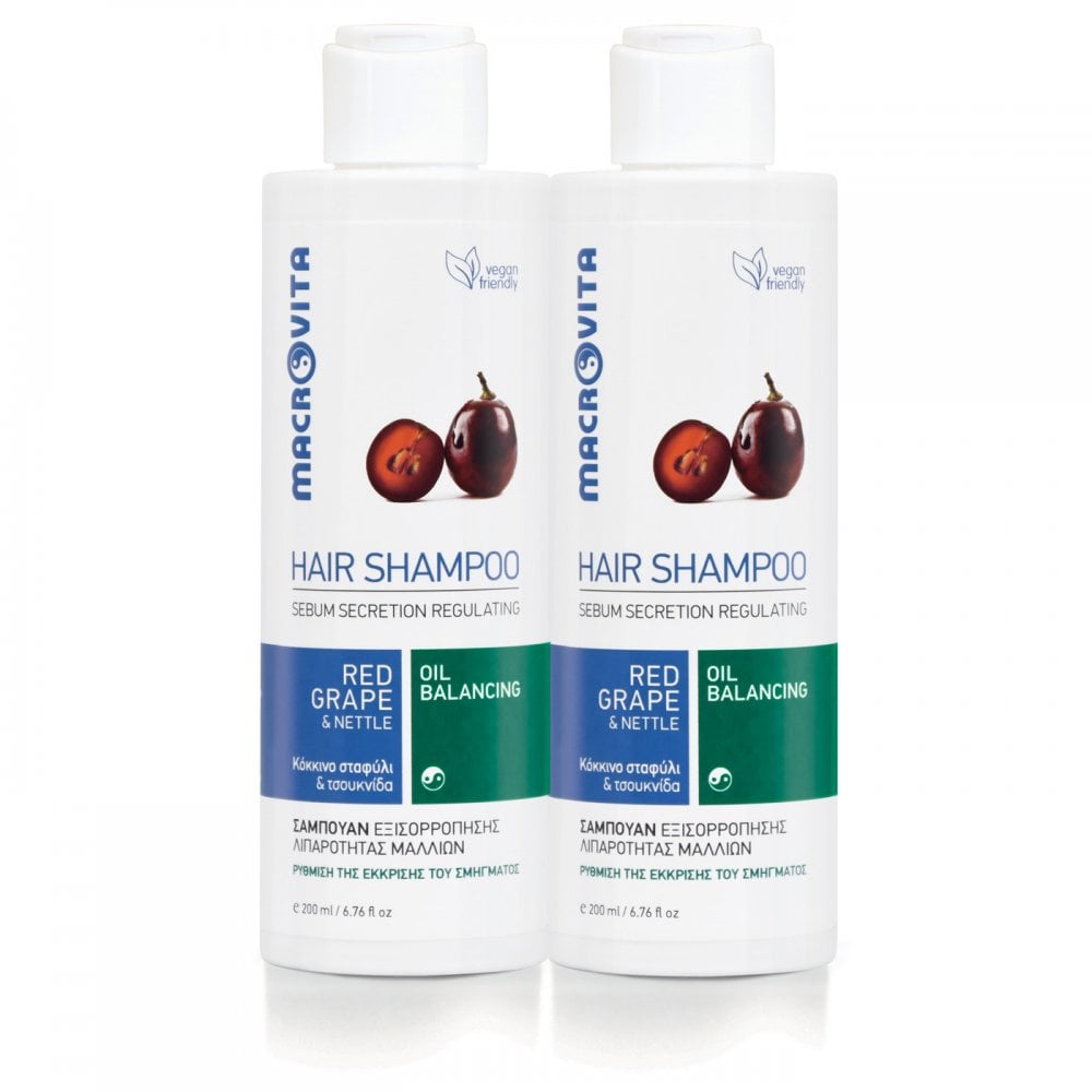 Oil Balancing Hair Shampoo With Red Grape & Nettle 2x200ml