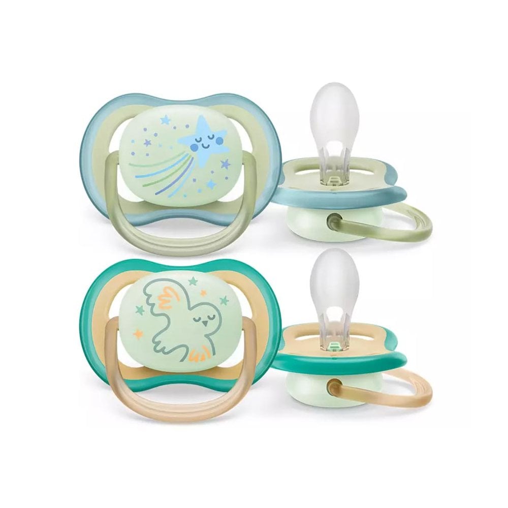 Ultra Air Nighttime Pacifier SCF376/18, 0-6m 2pc