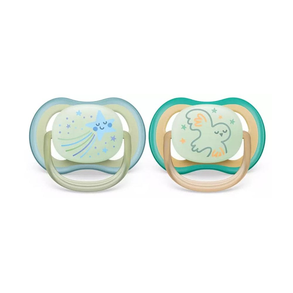 Ultra Air Nighttime Pacifier SCF376/18, 0-6m 2pc