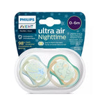 Ultra Air Nighttime Pacifier SCF376/18, 0-6m 2pc