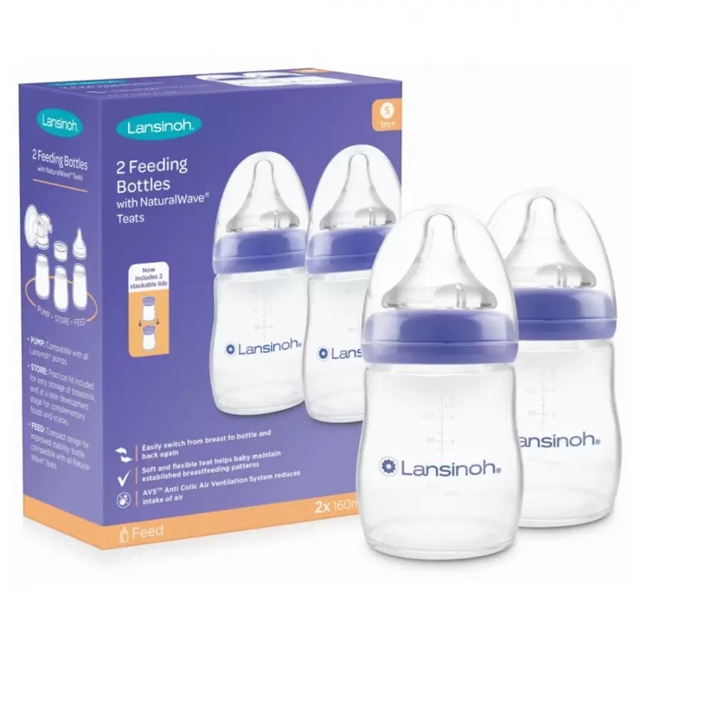 Baby bottle 2x160ml with NaturalWave Slow Flow Teat
