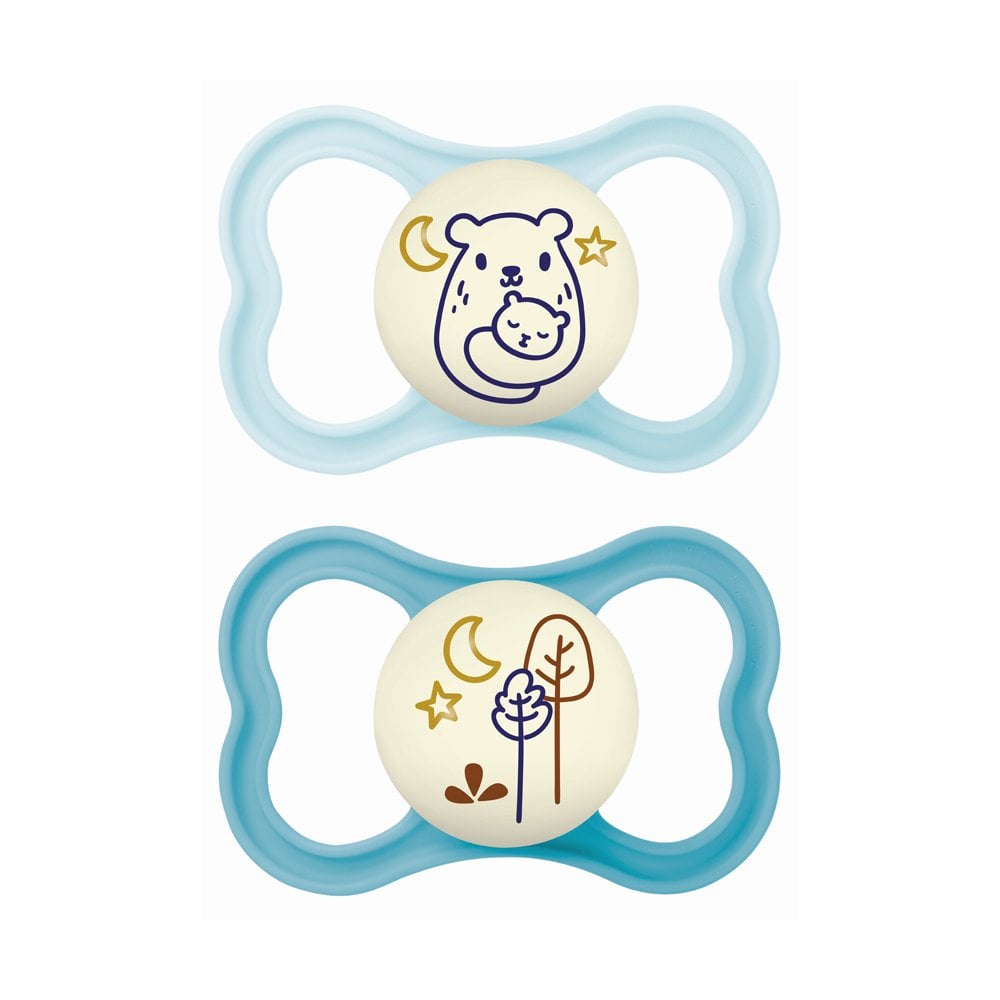 Air Night Silicone Soother 16m+ Light Blue Sbc 2pcs
