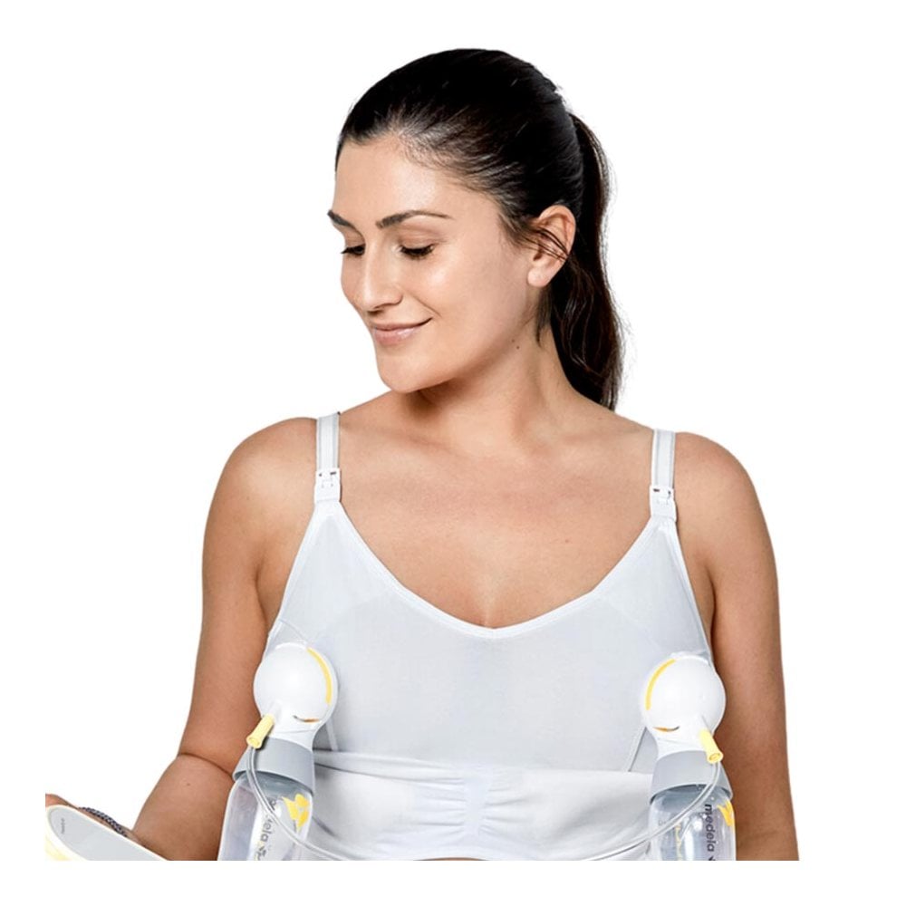 3 in 1 Nursing and Pumping Bra White
