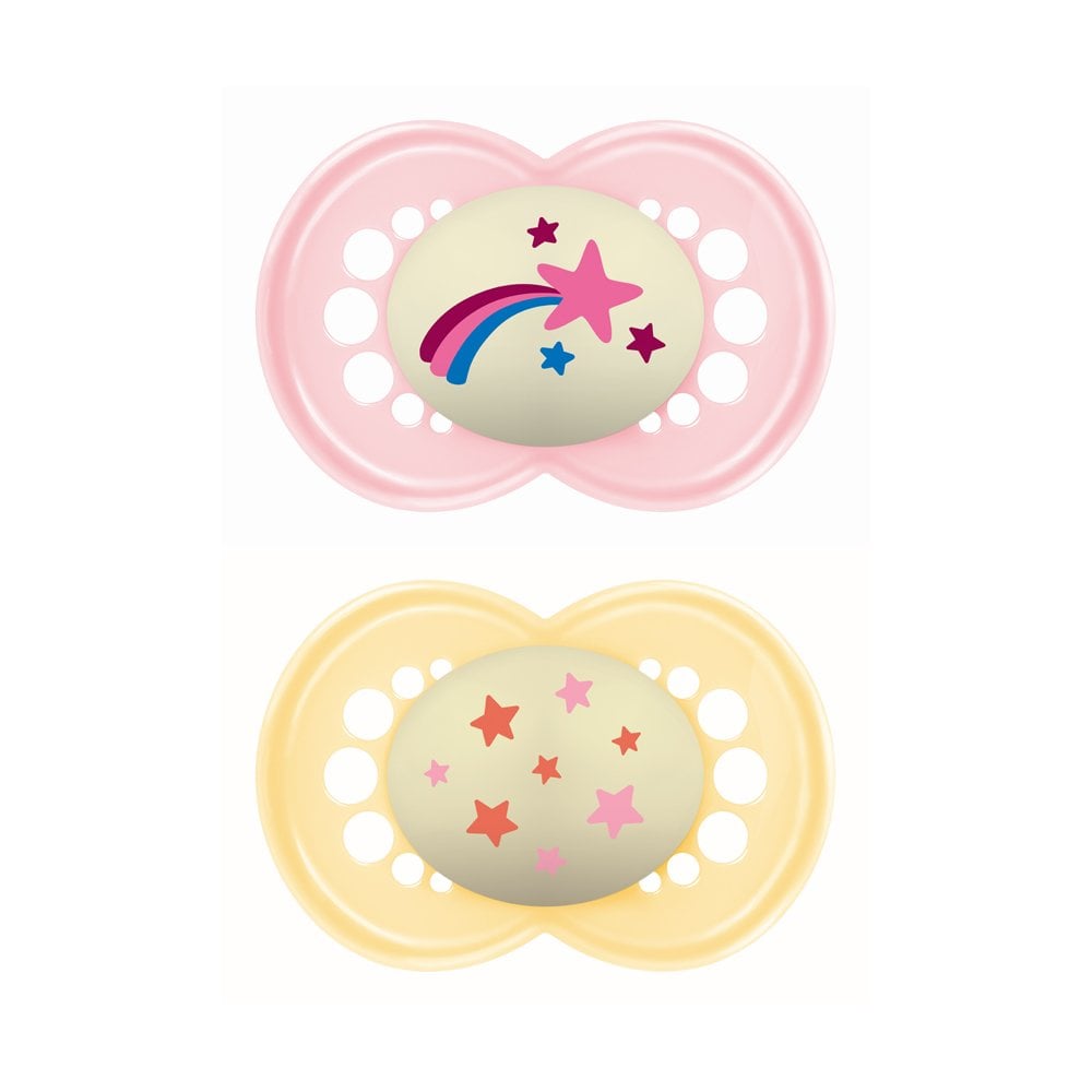 Original Night Silicone Soother 16m+ Pink 2pcs