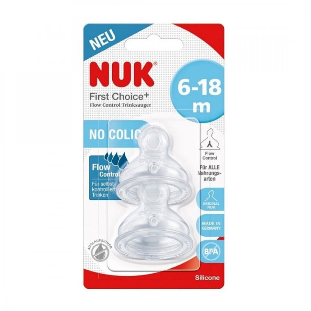 First Choice Plus Silicone Teats Flow Control 6-18m 2pcs