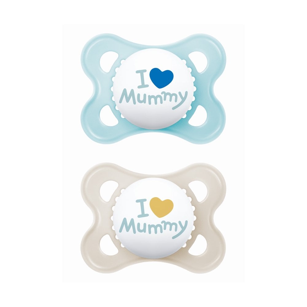 Ι Love Mummy Silicone Soother 2-6m Blue 115S 2pcs
