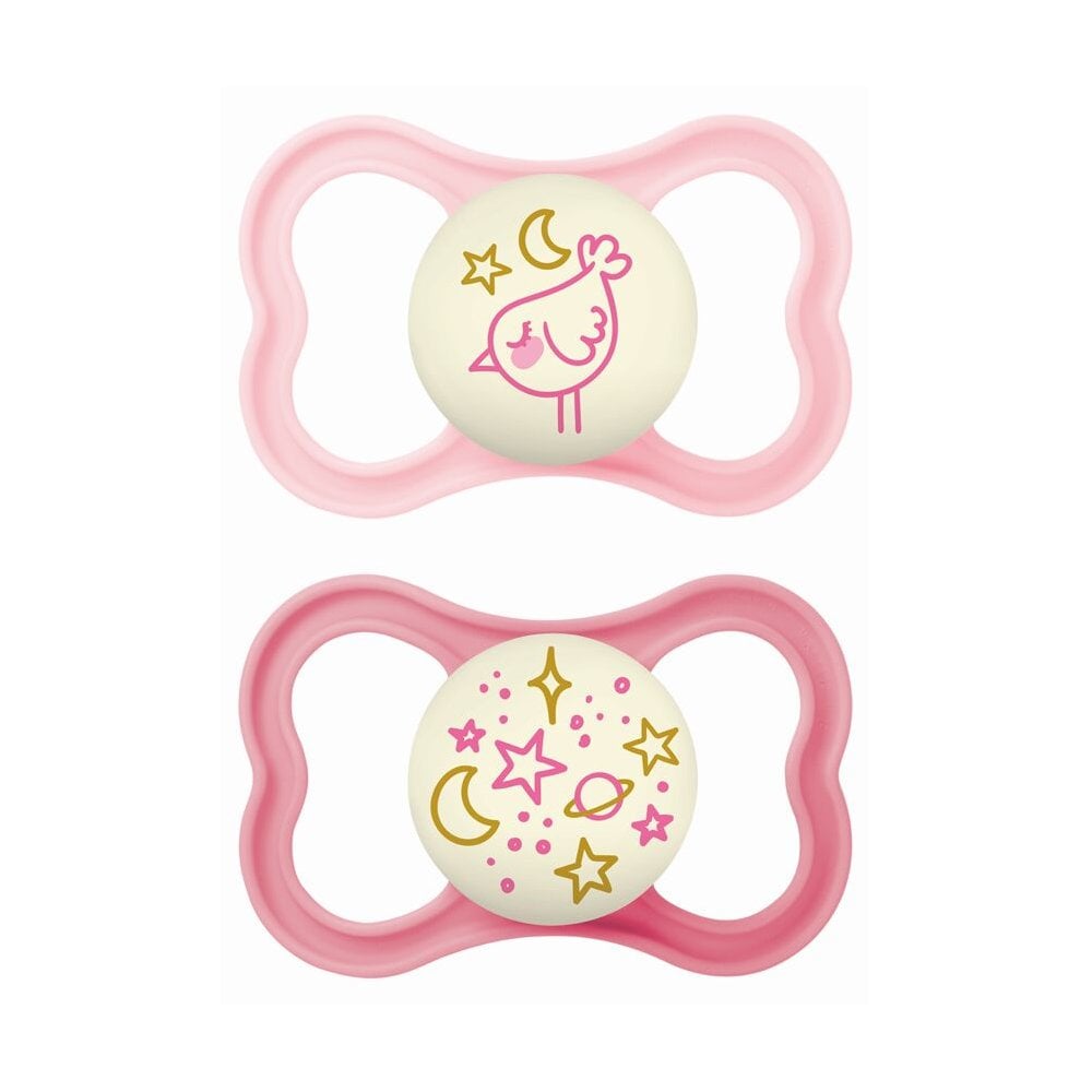 Supreme Night Silicone Soother 16+m Pink 298SGc 2pcs