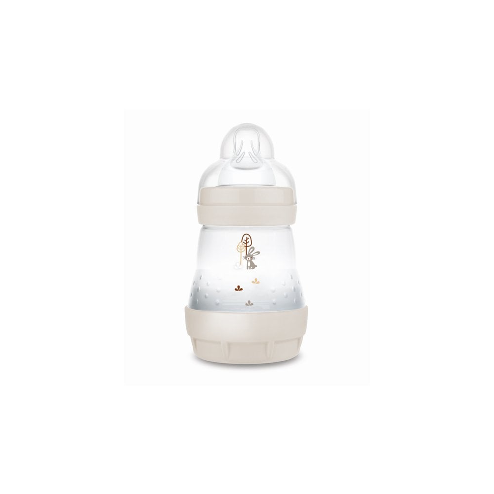 Plastic Anti-Colic Bottle 0m+ Grey Bunny 160ml