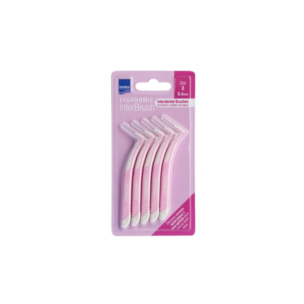 Ergonomic InterBrush 0.4mm Size 0 Pink 5pcs