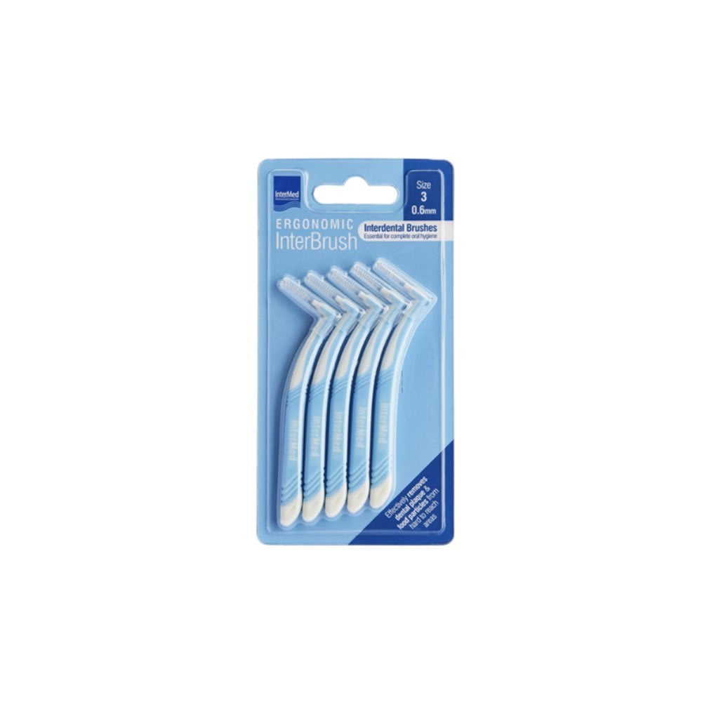 Ergonomic InterBrush 0.6mm Size 3 Light Blue 5pcs
