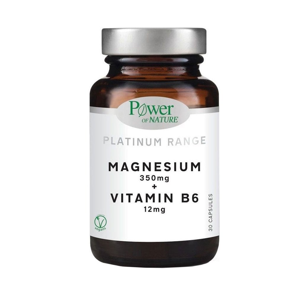 Power of Nature Platinum Range Magnesium 350mg & Vitamin B6 12mg 30caps