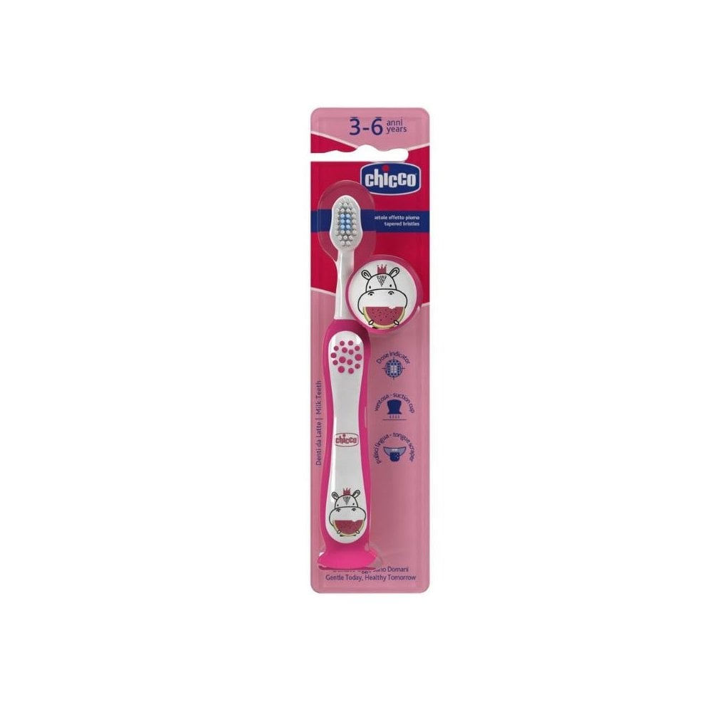Toothbrush 3-6 Years Hippo Pink