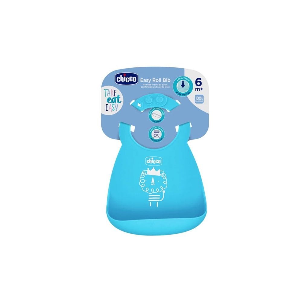 Silicone Bib Easy Roll 6m+ Blue