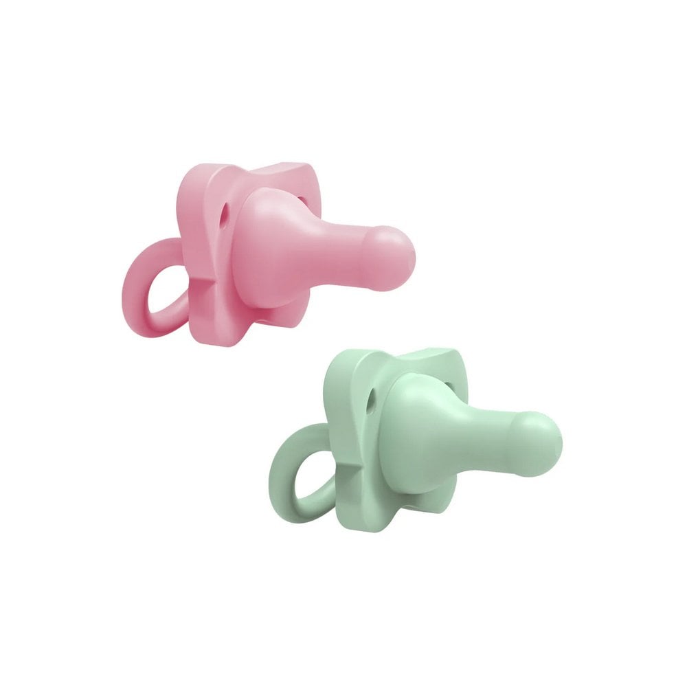 HappyPaci 100% Silicone One-Piece Soother Pink / Mint 2pcs