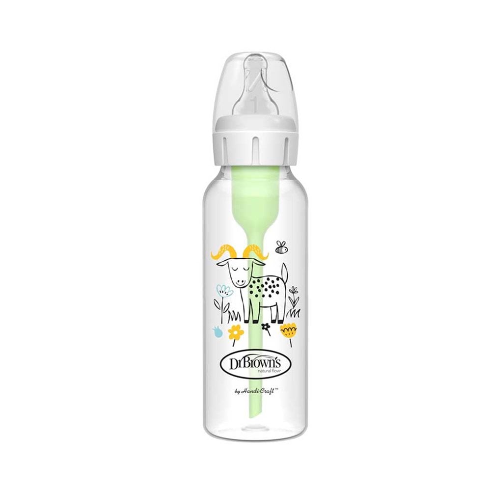 Natural Flow Anti-Colic Options+ Narrow Baby Bottle, with Level 1 Slow Flow Nipple Goat 0m+ 250ml