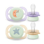 Ultra Start Night Orthodontic Silicone Soother SCF075/07 0-2m 2pcs