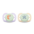 Ultra Start Night Orthodontic Silicone Soother SCF075/07 0-2m 2pcs