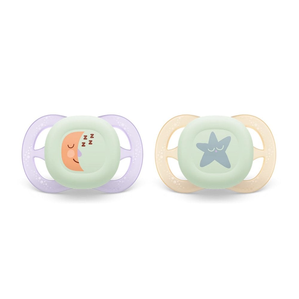 Ultra Start Night Orthodontic Silicone Soother SCF075/07 0-2m 2pcs