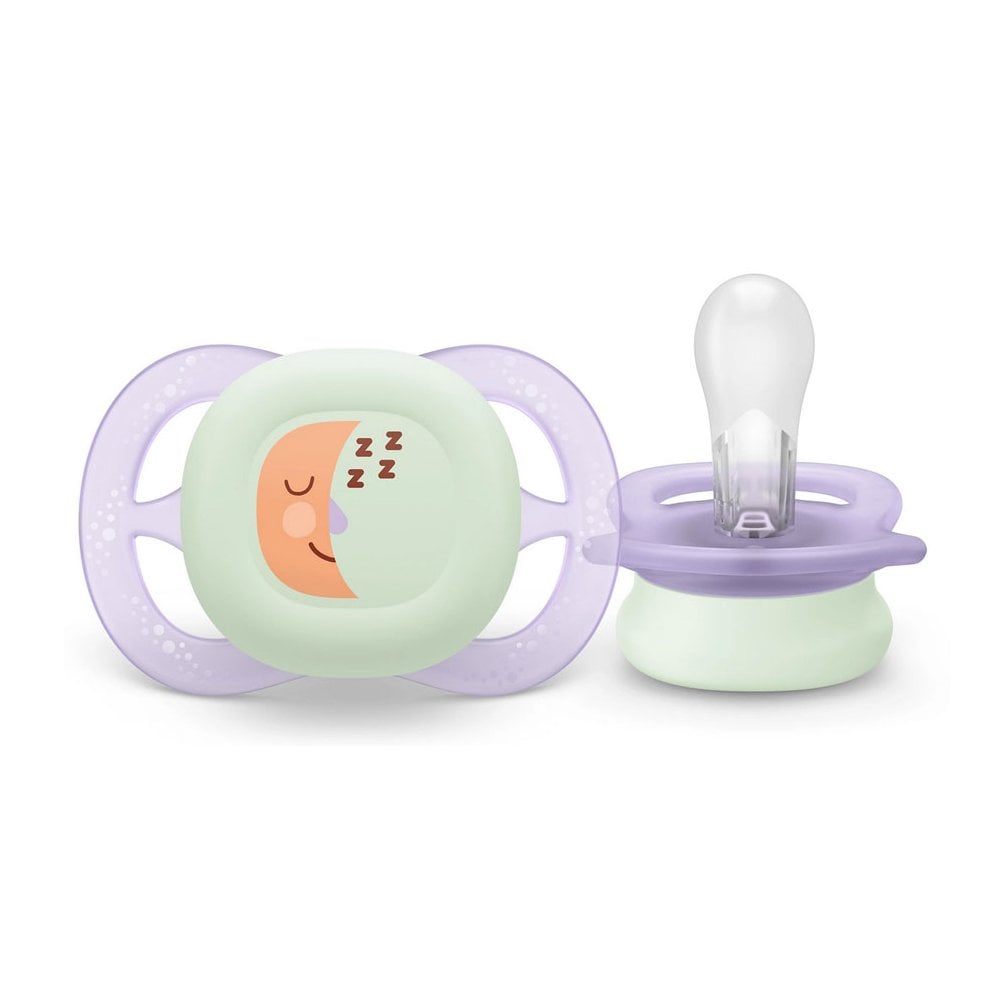 Ultra Start Night Orthodontic Silicone Soother SCF075/07 0-2m 2pcs