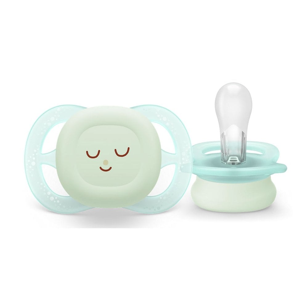 Ultra Start Night Orthodontic Silicone Soother SCF075/08 0-2m 2pcs