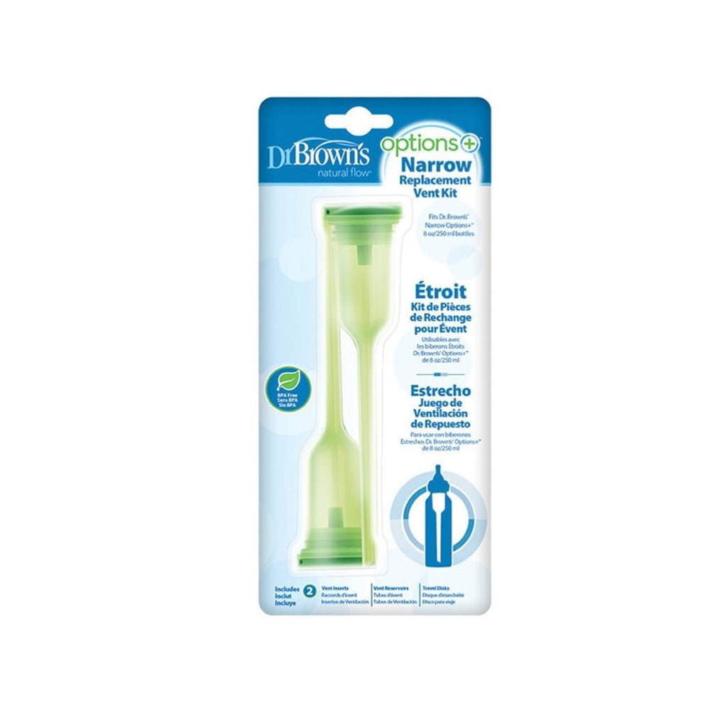 Natural Flow Options+ Narrow Baby Bottle Replacement Vent Kit 2pcs