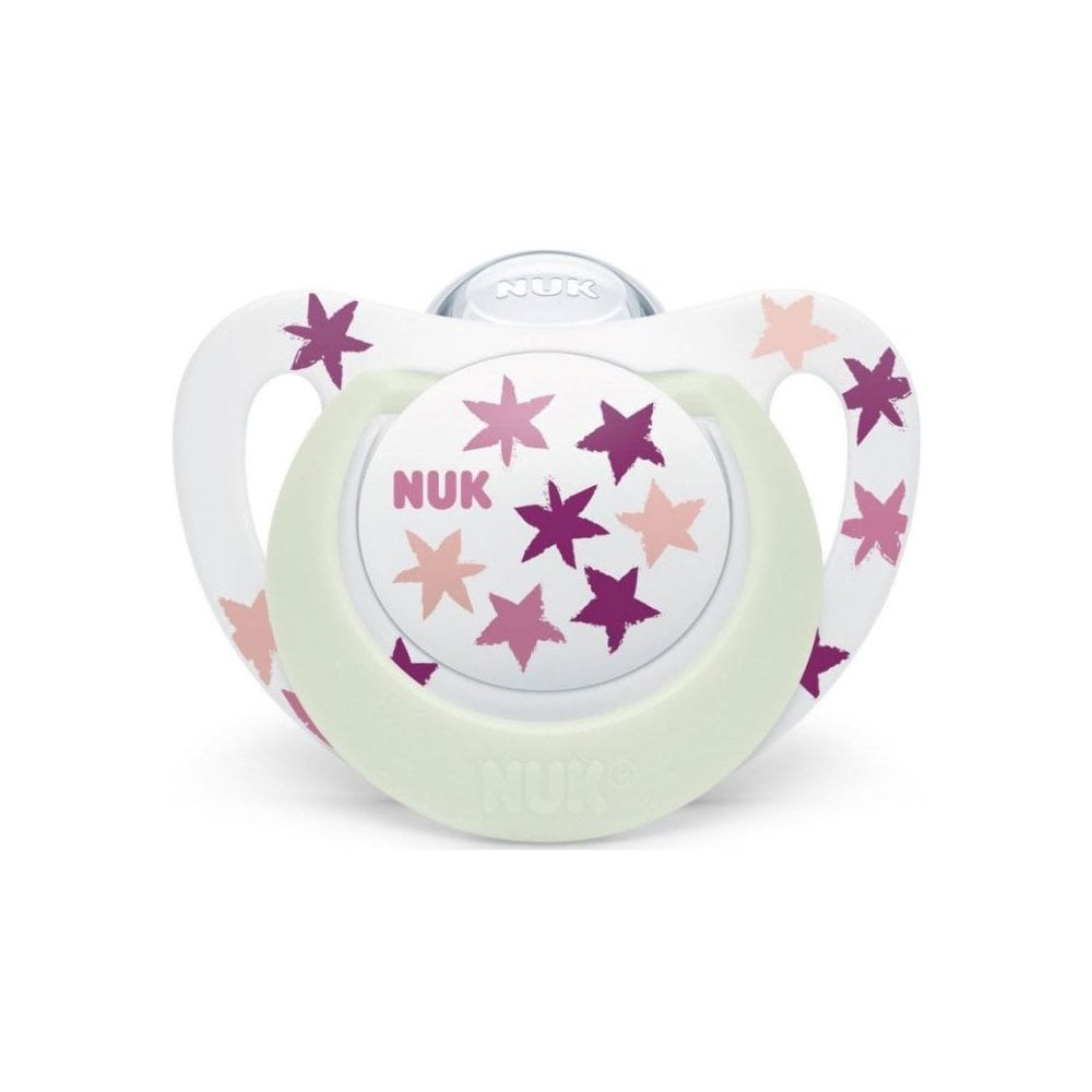 Star Day & Night Silicone Soother Pink Stars 18-36m 1pc