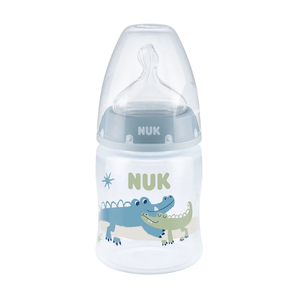 First Choice Plus Baby Bottle with Silicone Teat with Temperature Control Blue Small 150ml