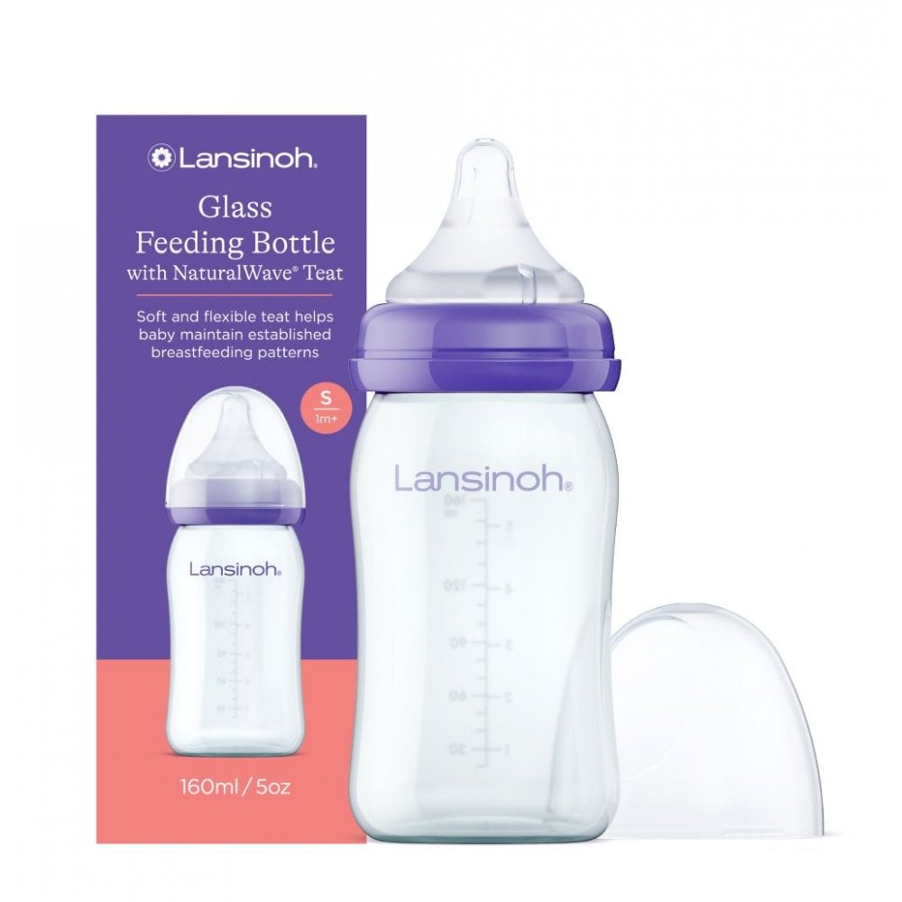 Glass Feeding Bottle 160ml with NaturalWave Teat