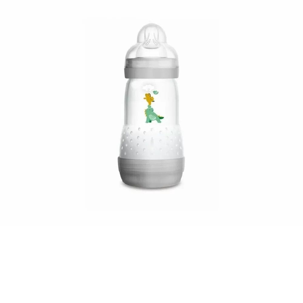 Plastic Anti-Colic Baby Bottle 2m+ 351S Grey Dinosaurs 260ml