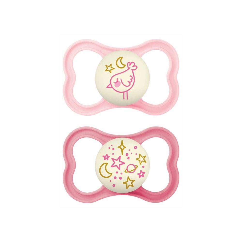 Supreme Night Silicone Soother 6-16m Pink 248SGc 2pcs