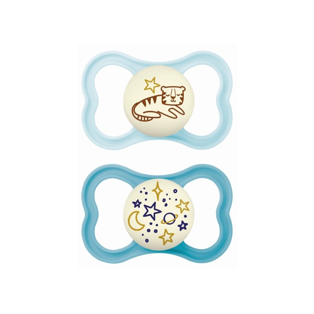 Supreme Night Silicone Soother 6-16m Blue 248SBc 2pcs